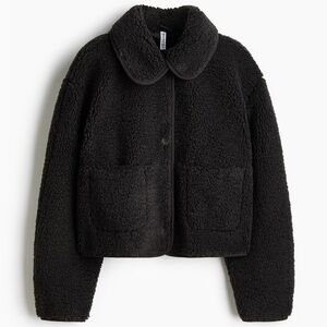 H&M TEDDY FLEECE JACKET WITH COLLAR NEVER WORN